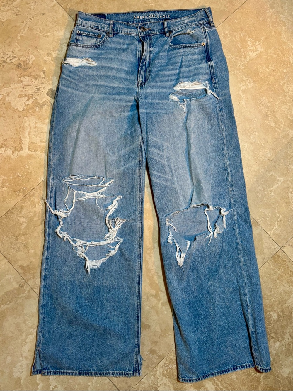 American Eagle Outfitters Dreamy Drape Super High-Waisted Baggy Wide-Leg Jeans